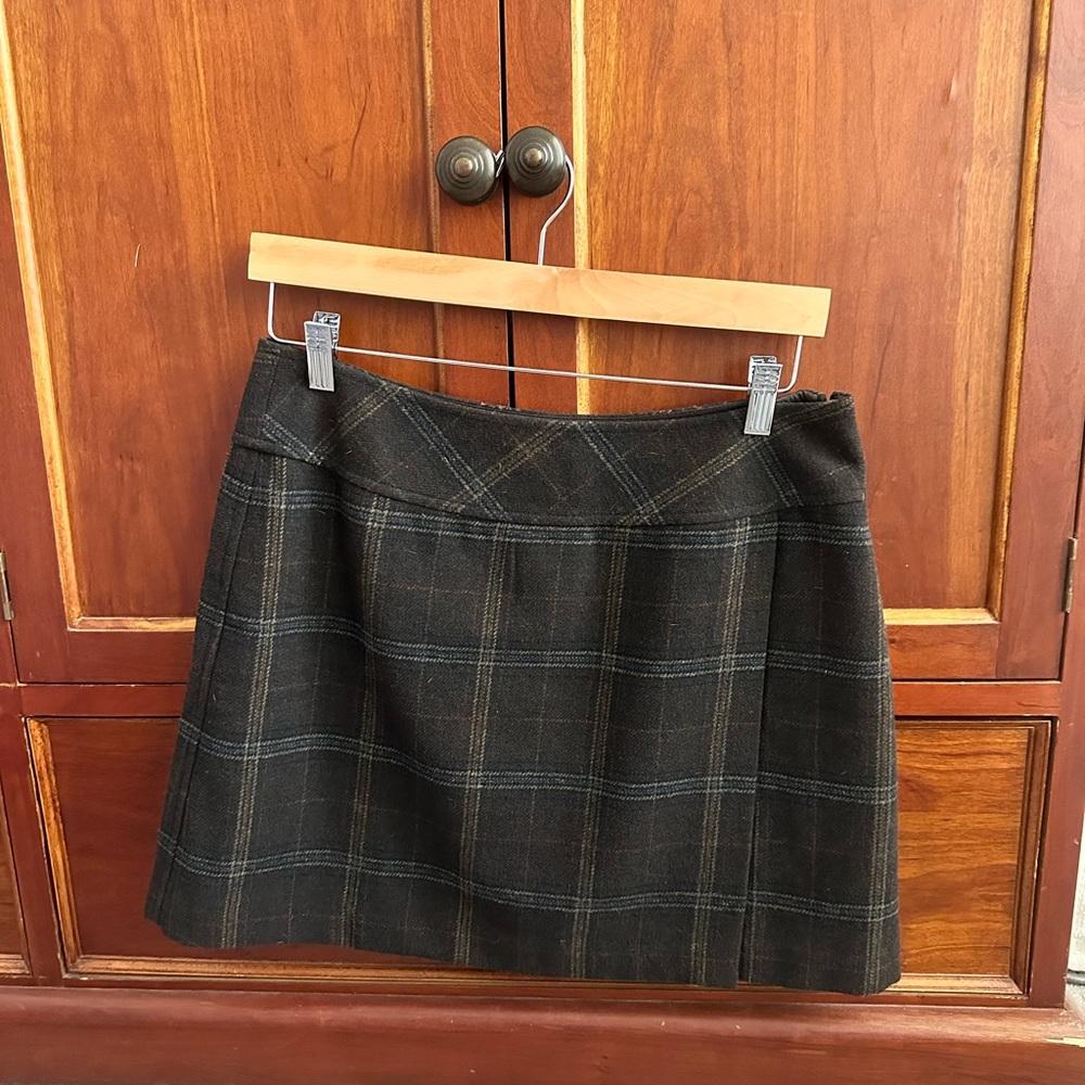 Treasure Bond Plaid Brown/Black Skirt